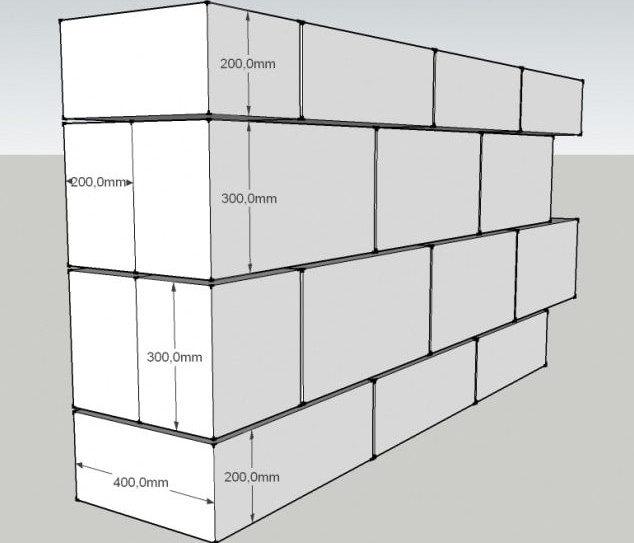 Кладка стены из газобетона в два блока: перевязка рядов, кладка .
